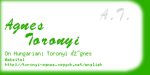 agnes toronyi business card